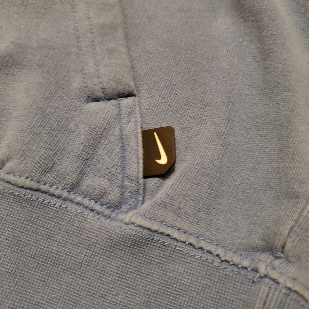 Vintage Nike Hoodie Sweatshirt Boys Medium Blue Distressed Big Swoosh‎ Y2K - Picture 7 of 12